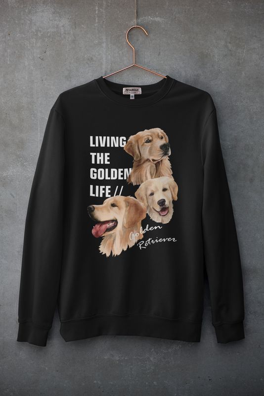 Living The Golden Life Golden Retriever Crew Neck Sweater