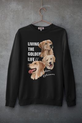 Living The Golden Life Golden Retriever Crew Neck Sweater