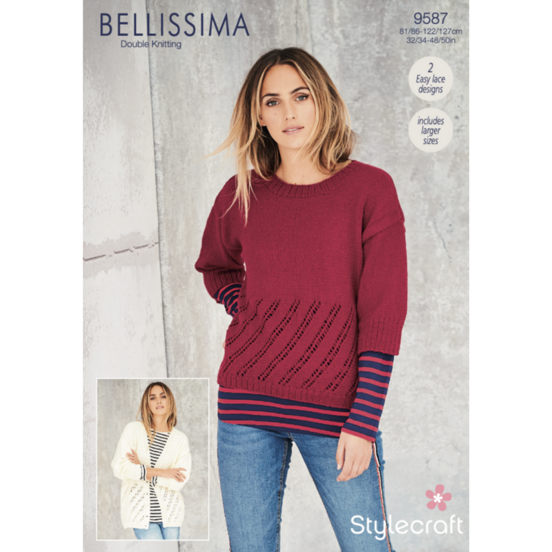 Cardigan and Sweater in Stylecraft Bellissima DK (9587) Leaflet