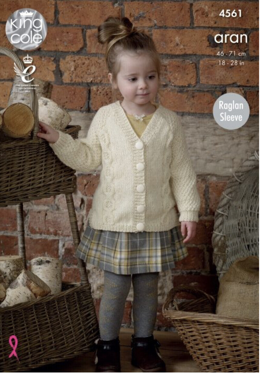 King Cole 4561 Raglan Tunic and Cardigan in Fashion Aran (leaflet)