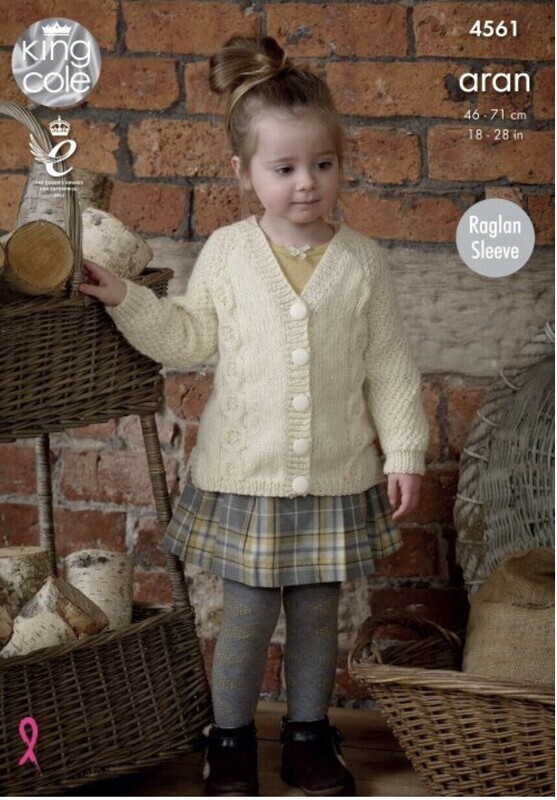 King Cole 4561 Raglan Tunic and Cardigan in Fashion Aran (leaflet)