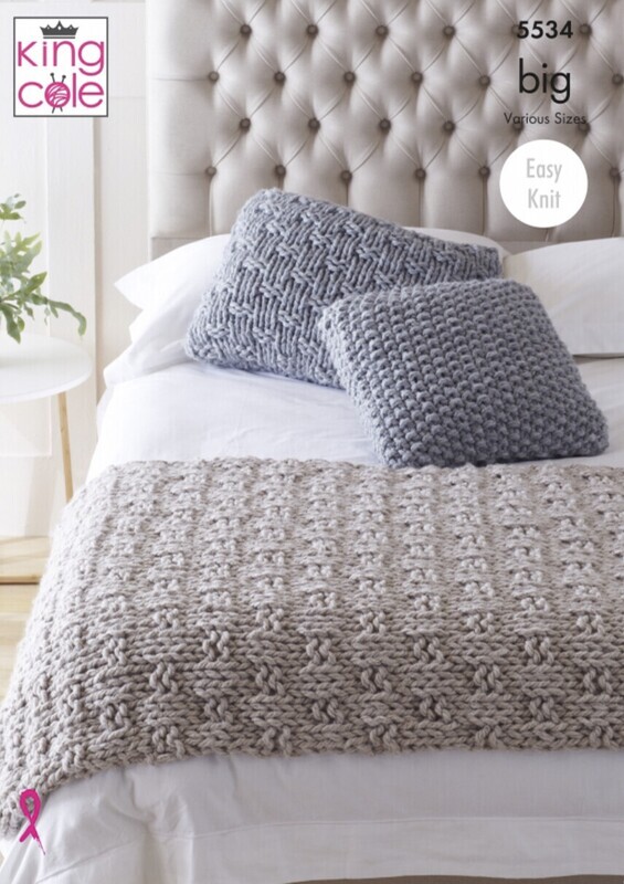 King Cole 5534 Bed Runner and Cushions in Big Value BIG (leaflet)
