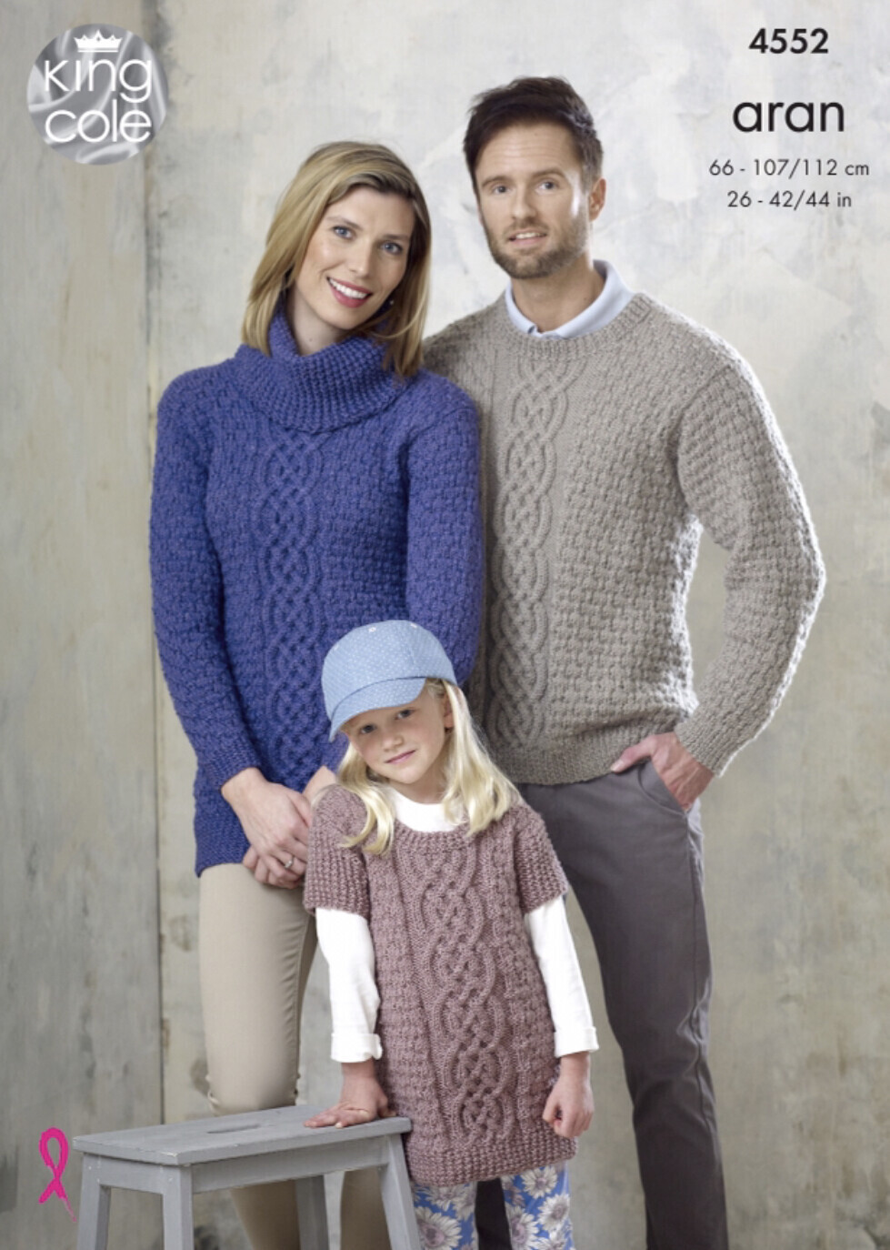King Cole 4552 - Family Sweater and Tunics in Fashion Aran  (leaflet)