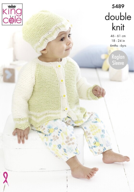 King Cole 5489 Top, Cardigan and Hat in Cotton Top DK (leaflet)