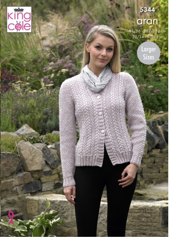King Cole 5344 Sweater and Cardigan in Fashion Aran (leaflet)