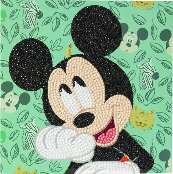CCK-DNY805: Happy Mickey, 18x18cm Crystal Art Card