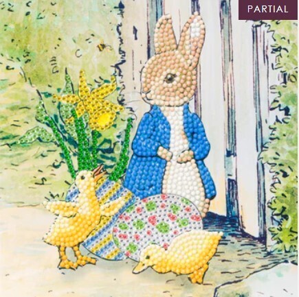 CCK-PRBT04: Peter Rabbit and Chicks 18x18cm Crystal Art Card
