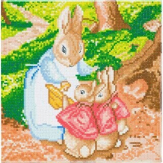 Mrs Josephine Rabbit & The Flopsy Bunnies - 30x30m Crystal Art Canvas Kit