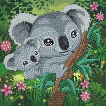 "Koala Hugs" 18x18cm Crystal Art Card