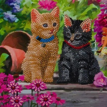 "Cat Friends" Crystal Art Card Kit