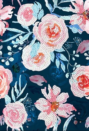 "Pretty Pink Flowers" Crystal Art Notebook