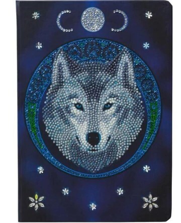 "Lunar Wolf"" 26x18cm Crystal Art Notebook ANNE STOKES"