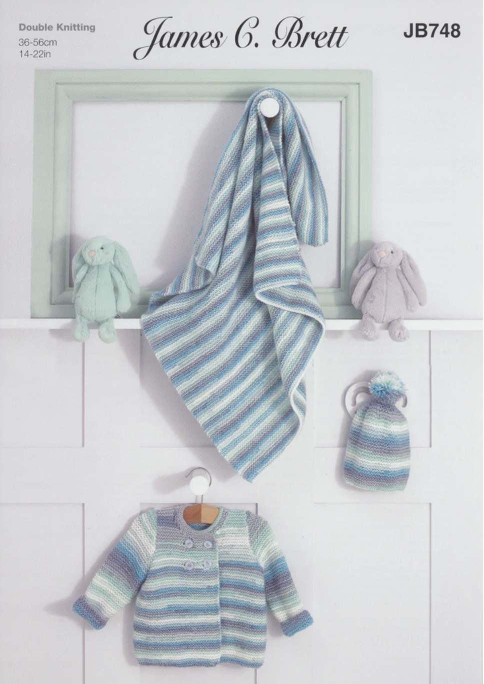 James Brett DK Knitting Pattern - Baby Cardigan Blanket & Hat | JB748 (Leaflet) James Brett DK Knitting Pattern - Baby Cardigan Blanket & Hat | JB748 (Leaflet)