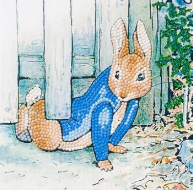 Peter Rabbit Under the Fence 18x18cm Crystal Art Card Peter Rabbit Under the Fence 18x18cm Crystal Art Card