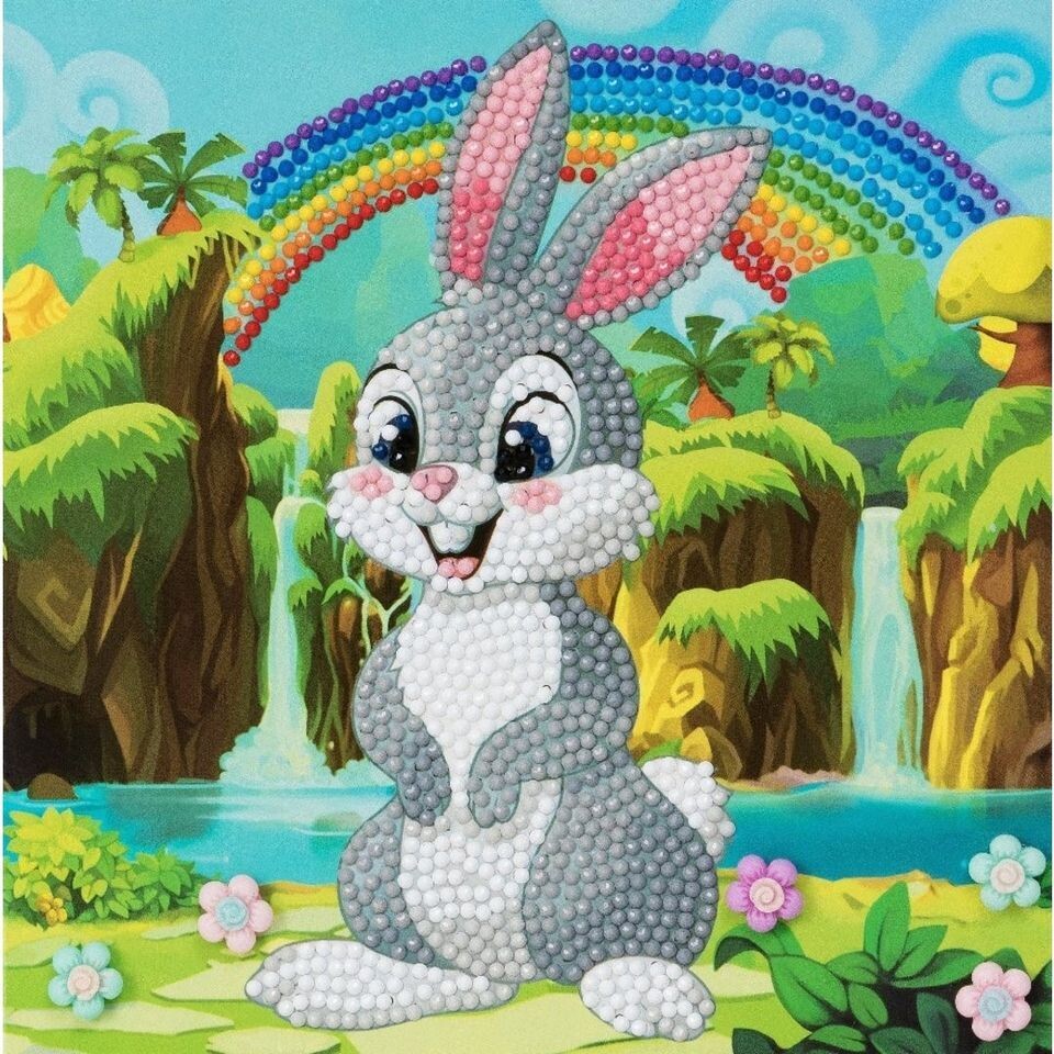 Rabbit Wonderland, 18x18cm Crystal Art Card Rabbit Wonderland, 18x18cm Crystal Art Card