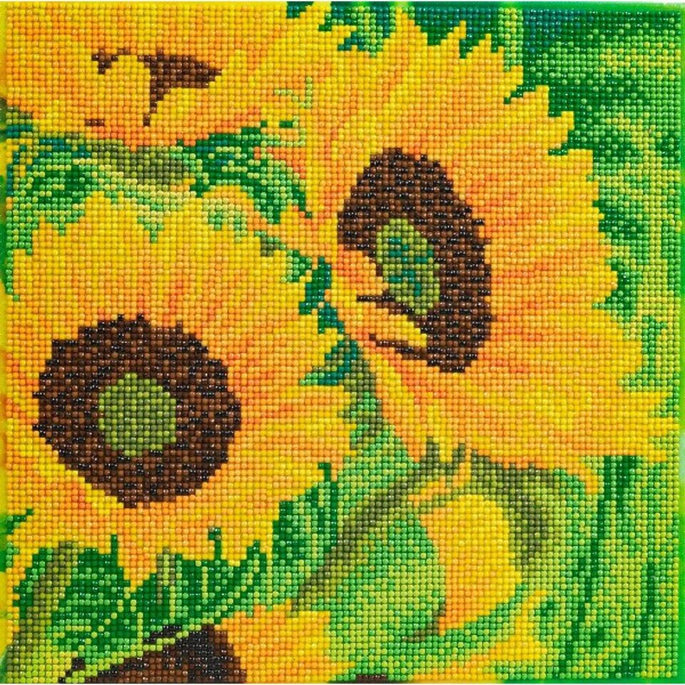 Sunflower Joy Canvas 30x30cm - Crystal Art Kit Sunflower Joy Canvas 30x30cm - Crystal Art Kit