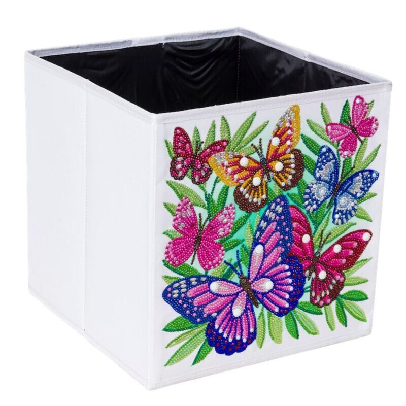 Crystal Art Foldable Storage Cube 30x30cm - Beautiful Butterflies Crystal Art Foldable Storage Cube 30x30cm - Beautiful Butterflies