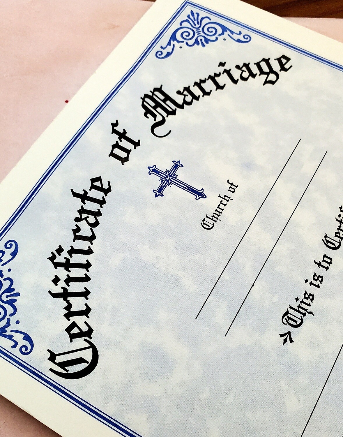 Marriage Certificate from Catholic Church