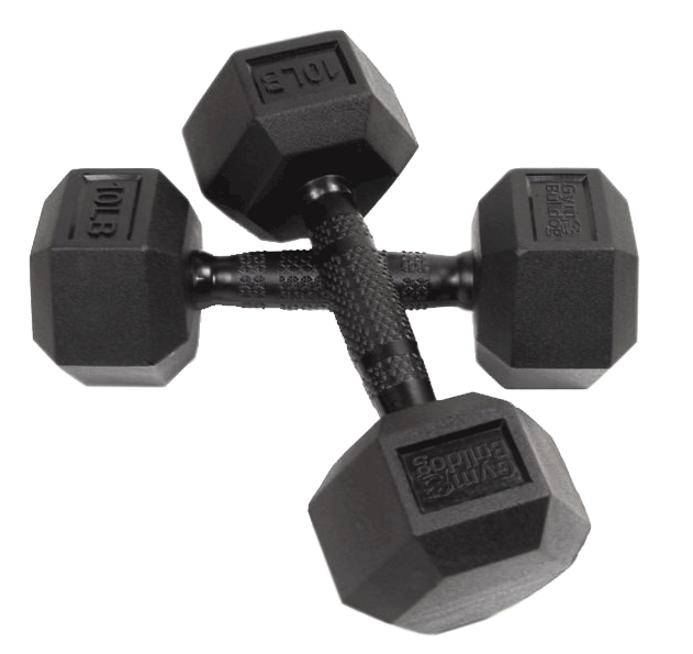 Hexagonal Virgin Rubber Dumbbells