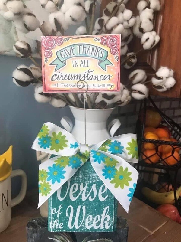 (Click on above picture for more photos.)
Scripture/Verse Wooden Card display holder plus 53 scripture cards - FREE Shipping! 
Made to order.