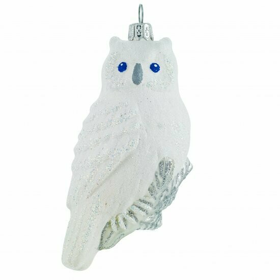 Glittered White Owl Glittered White Owl