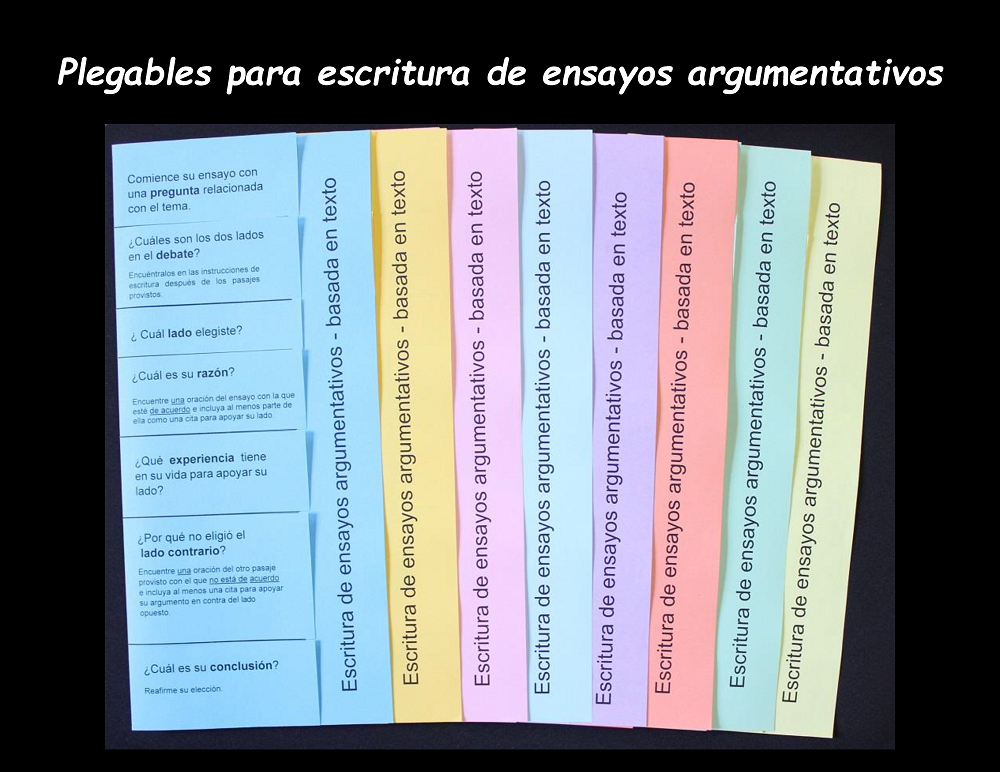 Spanish 7-Sentence Argumentative Essay Foldables for HiSET® Test Prep - PRINTABLE for Schools