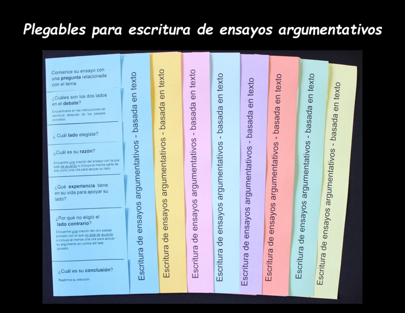Spanish 7-Sentence Argumentative Essay Foldables for HiSET® Test Prep - PRINTABLE for Schools