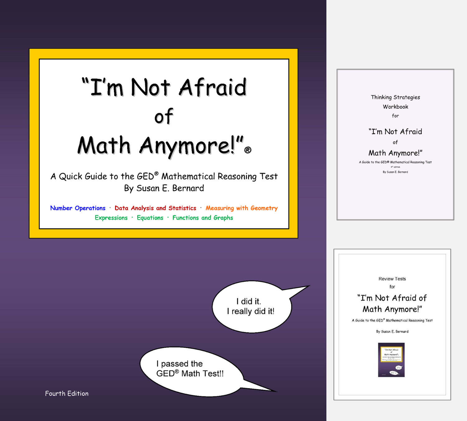 COMPLETE SET: A Quick Guide to the GED® Math Test - Printable/Projectable Textbook + Thinking Strategies + Review Tests + Math Foldables