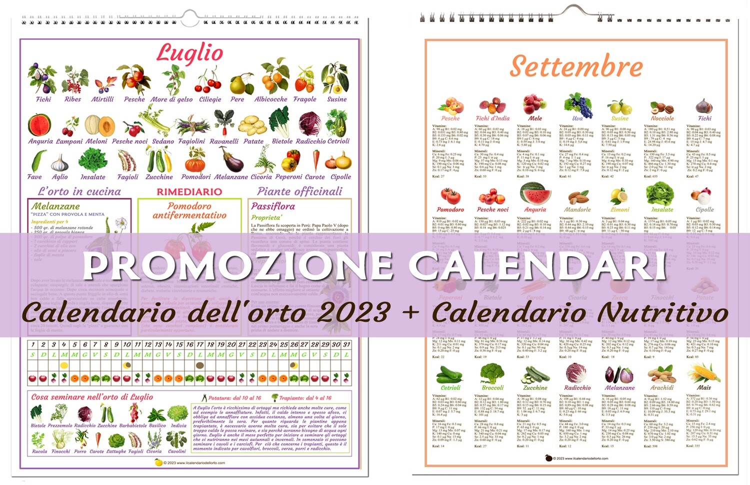Il Nuovo Calendario dell'Orto 2023 + Il Nuovo Calendario Nutritivo