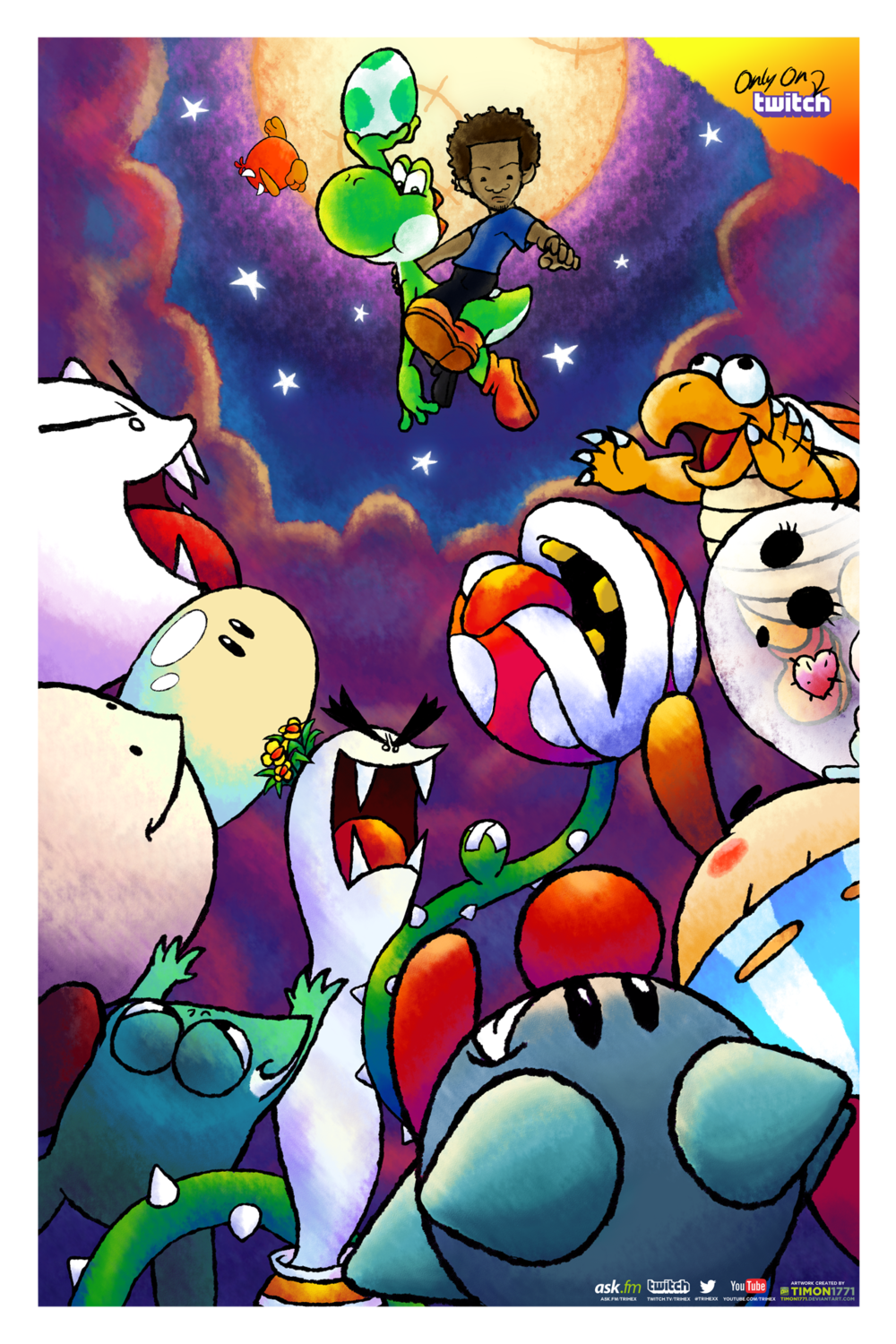 Poster (Trihex vs. Yoshi&#39;s Island bosses/Carl Swagan tribute)