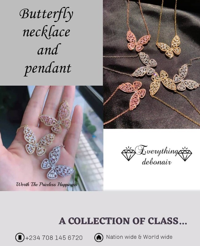 Butterfly Necklace and pendant ( Fully Boxed)