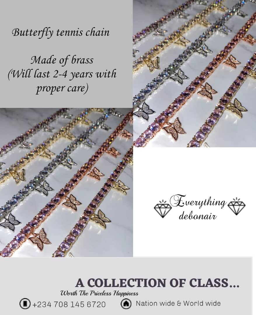Pink Silver Tennis Chain (Fully Boxed)
