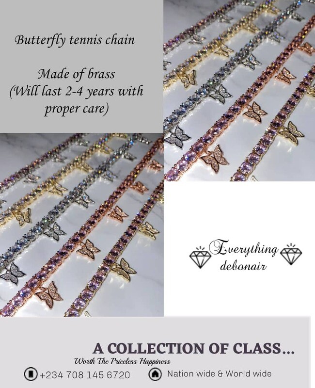 Pink Silver Tennis Chain (Fully Boxed)