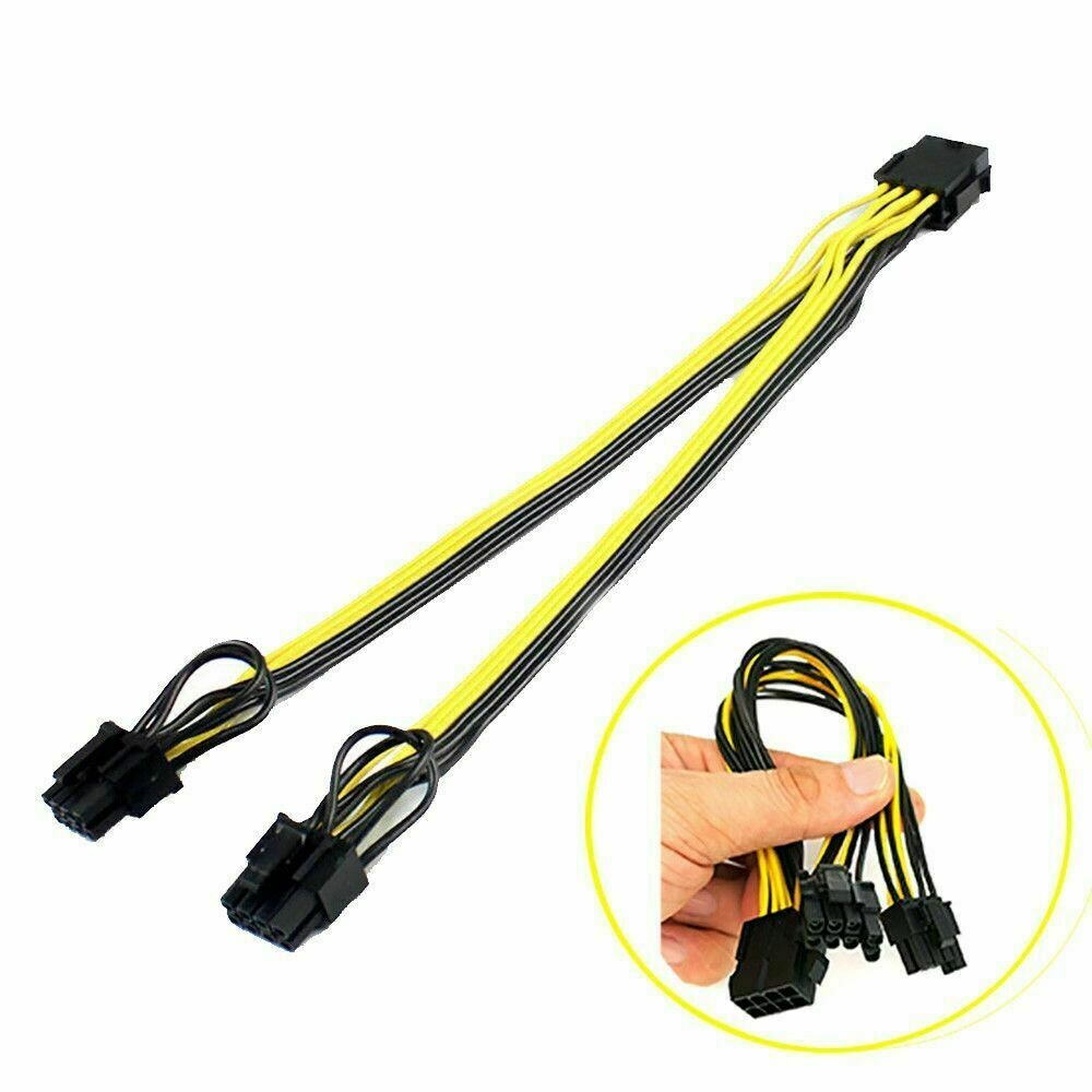 Câble  PCIe 2x 8 pin (6 + 2 broches) splitter Séparateur