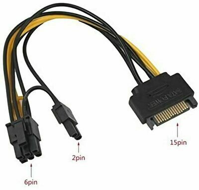 Câble SATA 15 pin vers 8 pin PCI-E