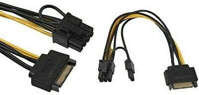 Câble SATA 15 pin vers 8 pin PCI-E - Noir - 20 cm