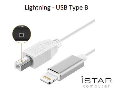 Cable Lightning vers USB Type B