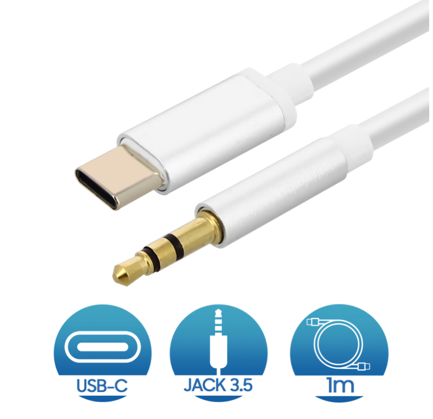 Câble Type C USB 3.1 Mâle vers Jack 3.5mm 1M