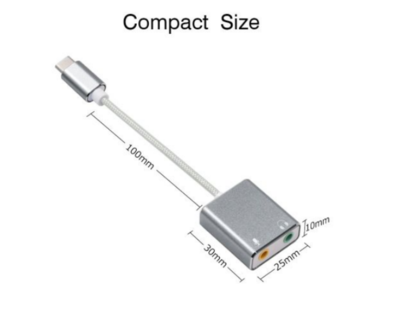 Carte Son Externe USB-C - Compatible PC/MAC/Linux - 1 Entrée Micro, 1 Sorti