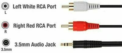 Câble Audio Jack 3.5mm vers Double RCA Mâle 1.5m