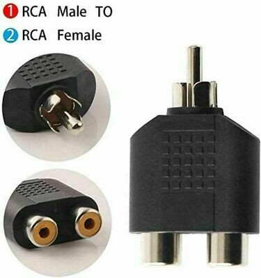 Convertisseur 1 RCA mâle vers 2 RCA femelle Jack RCA PHONO