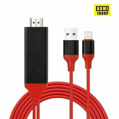 Câble TV HDMI pour iPhone, 12/11/XS/XS Max/XR/X/8/7/6