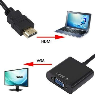 Adaptateur HDMI vers VGA - Noir - 1080p - Conversion de Signal HDMI en VGA