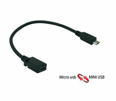 Cable Micro USB mâle vers Mini USB femelle