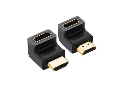 Adaptateur HDMI Mâle vers HDMI Femelle Angle 90° - Noir