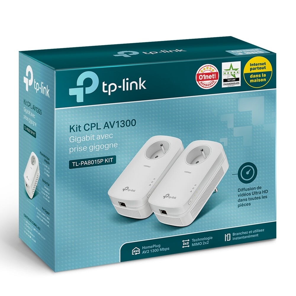 tp-link -2 CPL AV1300 Gigabit(prise FR) TL-PA8015P KIT
