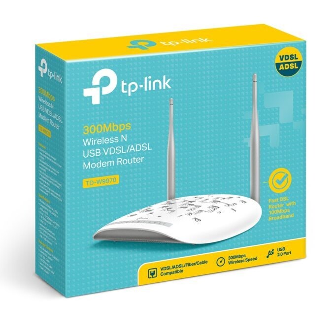 tp-link - Modem Routeur VDSL/ADSL WiFi N 300 Mbps - TD-W9970