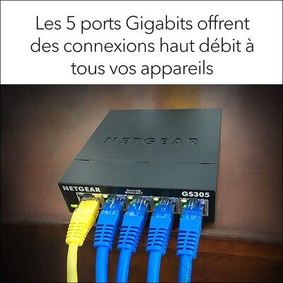 NETGEAR Switch Ethernet Gigabit 5 Ports - GS305 - Noir
