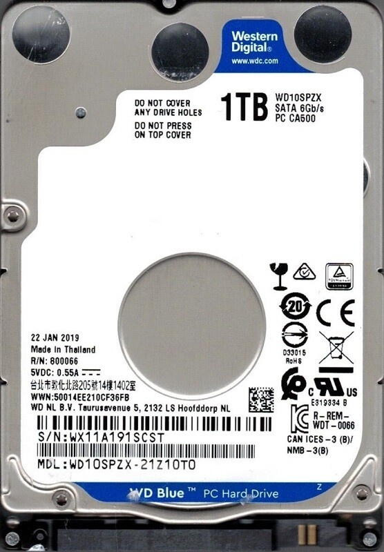 Western Digital Blue 2.5&quot; 1000 Go Série ATA III