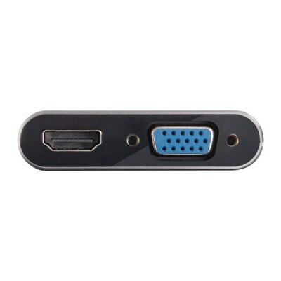 Adaptateur USB-C vers HDMI et VGA - Double Affichage 4K - Aluminium